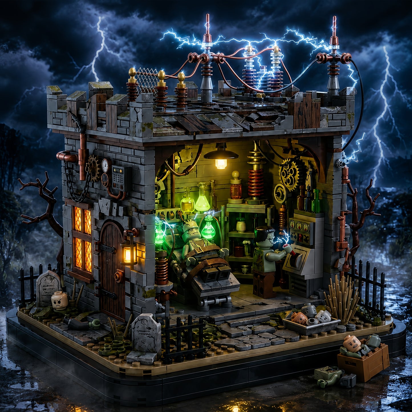 🧩Midnight Monster Lab Gothic Horror Collector Building Set
