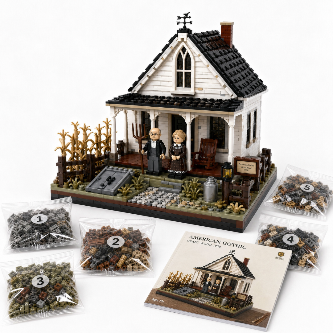 🏠American Gothic Farmhouse Collector Building Set
