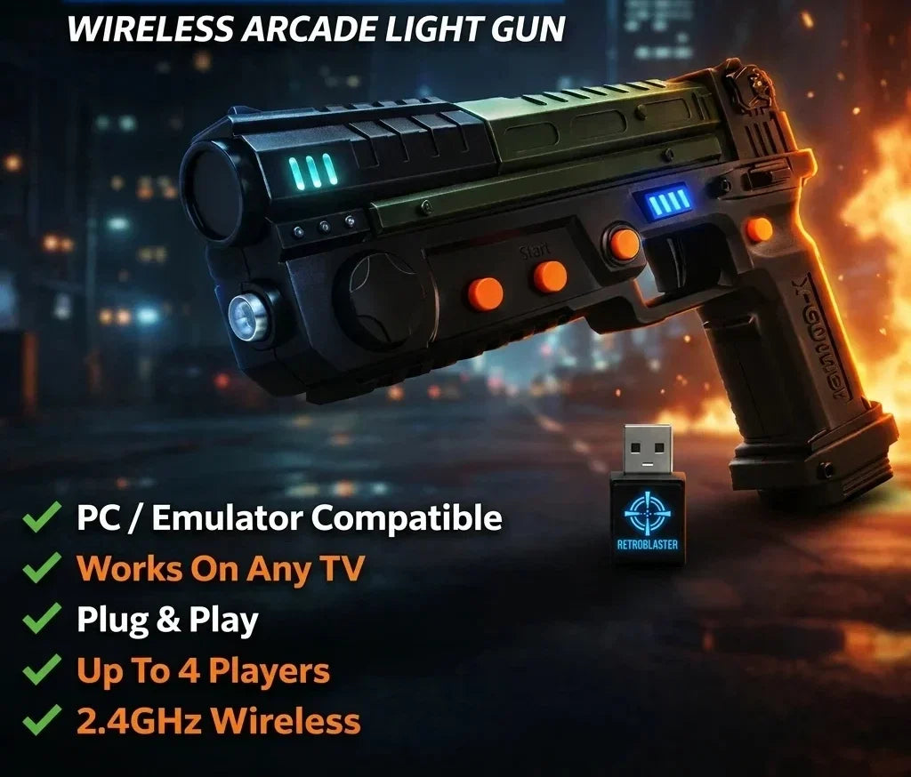🔫 Wireless Arcade Light Gun – Instant Action, Zero Wires